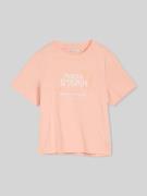 Tom Tailor Denim Regular Fit T-Shirt aus reiner Baumwolle in Apricot, ...