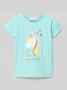 DANAMADE T-Shirt mit Motiv und Rundhalsausschnitt in Helltuerkis, Größ...