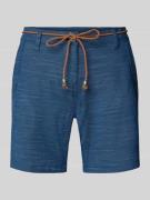 G.I.G.A. DX Bermudas mit Bindegürtel und Eingrifftaschen in Dunkelblau...
