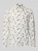 MCNEAL Regular Fit Freizeithemd im Allover-Look mit Kentkragen in Ecru...