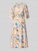 ICHI Tunikakleid aus Viskose-Mix mit V-Ausschnitt Modell 'LANCIE' in O...