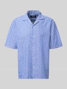 MCNEAL Regular Fit Freizeithemd aus Leinen-Baumwoll-Mix in Marine, Grö...