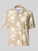 REVIEW Regular Fit Freizeithemd aus Viskose-Mix in Taupe, Größe L