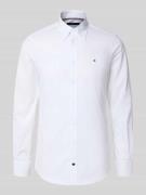 Tommy Hilfiger Tailored Fit Businesshemd aus Baumwoll-Mix in Weiss, Gr...