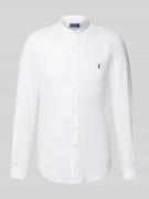 Polo Ralph Lauren Slim Fit Leinenhemd mit Stehkragen in Beige, Größe X...