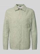 MCNEAL Relaxed Fit Overshirt aus Leinen-Mix mit Kentkragen in Schilf, ...