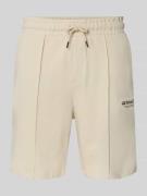 Jack & Jones Sweatshorts mit Logo Model 'KANE' in Beige, Größe L