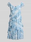 Lauren Ralph Lauren Cocktailkleid mit Volants in Weiss, Größe 36