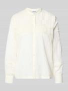 Jake*s Casual Bluse mit Mao-Kragen und Pointelle-Muster in Ecru, Größe...