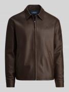 Polo Ralph Lauren Regular Fit Lederjacke in Dunkelbraun, Größe L