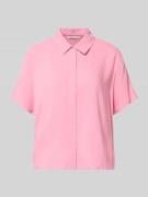 Tom Tailor Denim Relaxed Fit Kurzarmbluse aus Viskose in Pink, Größe L