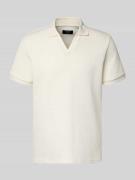 MCNEAL Regular Fit Strick-Poloshirt mit V-Ausschnitt in Ecru, Größe L