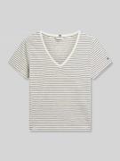 Tommy Hilfiger Regular Fit T-Shirt aus Leinen-Mix in Sand, Größe L