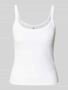 Pieces Slim Fit Tank Top aus Bio-Baumwoll-Mix Modell 'MAY' in Weiss, G...