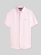 Tommy Hilfiger Regular Fit Kurzarmhemd aus reinem Leinen in Rosa, Größ...