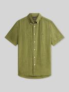 Tommy Hilfiger Regular Fit Kurzarmhemd aus reinem Leinen in Oliv, Größ...
