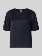 comma T-Shirt aus Viskose-Mix mit Rundhalsausschnitt in Marine, Größe ...