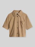Marc O'Polo Kurzarmhemd aus Ziegenvelours in Sand, Größe 34