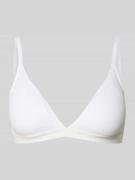 Jake*s Casual Triangel-BH mit elastischem Logo-Bund in Weiss, Größe L