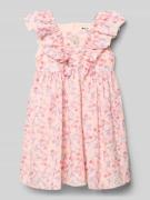 Steiff Knielanges Kleid mit Rüschen und Motiv-Stitching in Rosa, Größe...