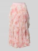 Only A-Linien Maxi-Rock mit Rüschenbesatz Modell 'SKY' in Hellrosa, Gr...