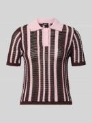 Mango Modern Fit Poloshirt in Strick-Optik Modell 'PETRA' in Lila, Grö...