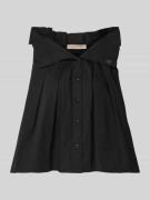 Rinascimento Bluse mit Umlegekragen und Rüschen in Black, Größe L