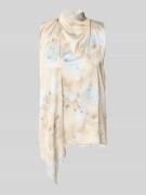 Rinascimento Bluse mit Stehkragen und asymmetrischem Design in Beige, ...