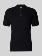 Jack & Jones Slim Fit Strick-Poloshirt mit Zopfmuster Modell 'EMIL' in...