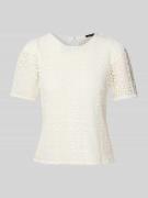 More & More Blusenshirt mit Lochstickerei in Offwhite, Größe 34