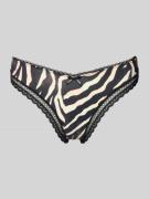 HUGO String mit Spitzenbesatz in Black, Größe L