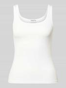 Jake*s Casual Tanktop mit Feinripp und Rundhalsausschnitt in Weiss, Gr...