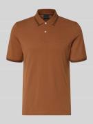 bugatti Regular Fit Poloshirt mit Logo-Stitching in Camel, Größe L