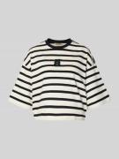 Smith and Soul Cropped T-Shirt mit Motiv-Stitching in Black, Größe L