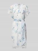 More & More Knielanges Kleid mit Serafino-Kragen in Hellblau, Größe 34