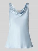 Rinascimento Satintop mit Wasserfall-Ausschnitt in Hellblau, Größe L