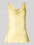 Rinascimento Satintop mit Wasserfall-Ausschnitt in GELB, Größe L