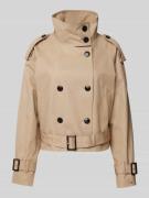 Tommy Hilfiger Cropped Trenchcoat mit Stehkragen in Sand, Größe 44
