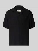 Tom Tailor Denim Loose Fit Freizeithemd aus Leinen-Viskose-Mix in Blac...