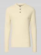 Superdry Longsleeeve mit Knopfleiste in Beige, Größe L