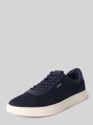 BOSS Low Top Sneaker mit Echtleder-Besatz Modell 'KIERAN' in Marine, G...