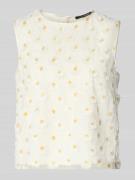 Luisa Cerano Blusentop im Allover-Look mit Rundhalsausschnitt in Weiss...