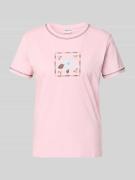 Jake*s Casual T-Shirt mit Motiv und Rundhalsausschnitt in Pink, Größe ...