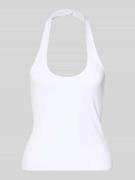 REVIEW Figurbetontes Neckholder-Top mit Rundhalsausschnitt in Weiss, G...