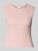 Jake*s Collection Top mit Strukturmuster und Rundhalsausschnitt in Fuc...