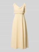 Jake*s Cocktail Knielangens Cocktailkleid mit Zierschleifen in Hellgel...