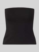 REVIEW Schmal geschnittenes Bandeau-Top in Black, Größe L