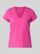 Schiesser Regular Fit T-Shirt mit V-Ausschnitt in Pink, Größe 36