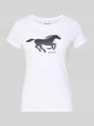 Mustang Regular Fit T-Shirt mit Logo-Print Modell 'Loa' in Black, Größ...