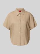 HUGO Loose Fit Kurzarmblusen aus Leinen-Viskose-Mix Modell 'ENCANTADA'...